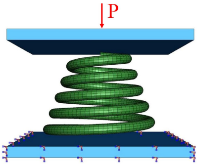 应用abaqus/explicit模拟弹簧压缩过程