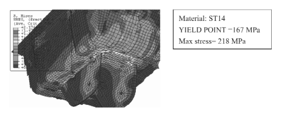 图6 修改加强板方案后开裂处应力分布