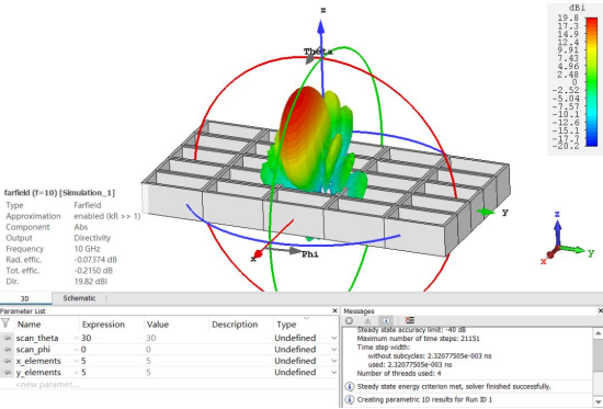 cst软件如何仿真total scan方向图的