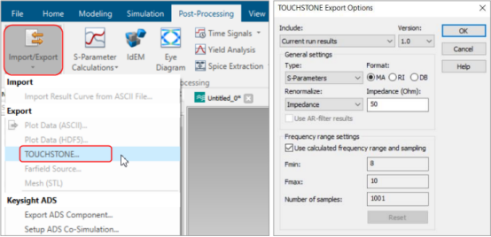 cst软件如何导出部分模式或者部分端口的s参数