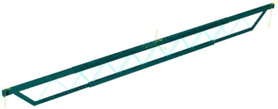 abaqus可伸缩式双榀桁架免落地支撑有限元计算与分析