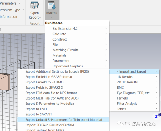 cst如何对材料单元提取传输反射数据表用于thin panel材料 --- a求解器