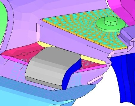 应用 abaqus 分析前保险杠总成上格栅的连接失效