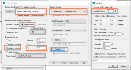cst软件如何计算天线“x”db的波束宽度？