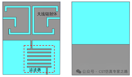 滤波天线正面和背面